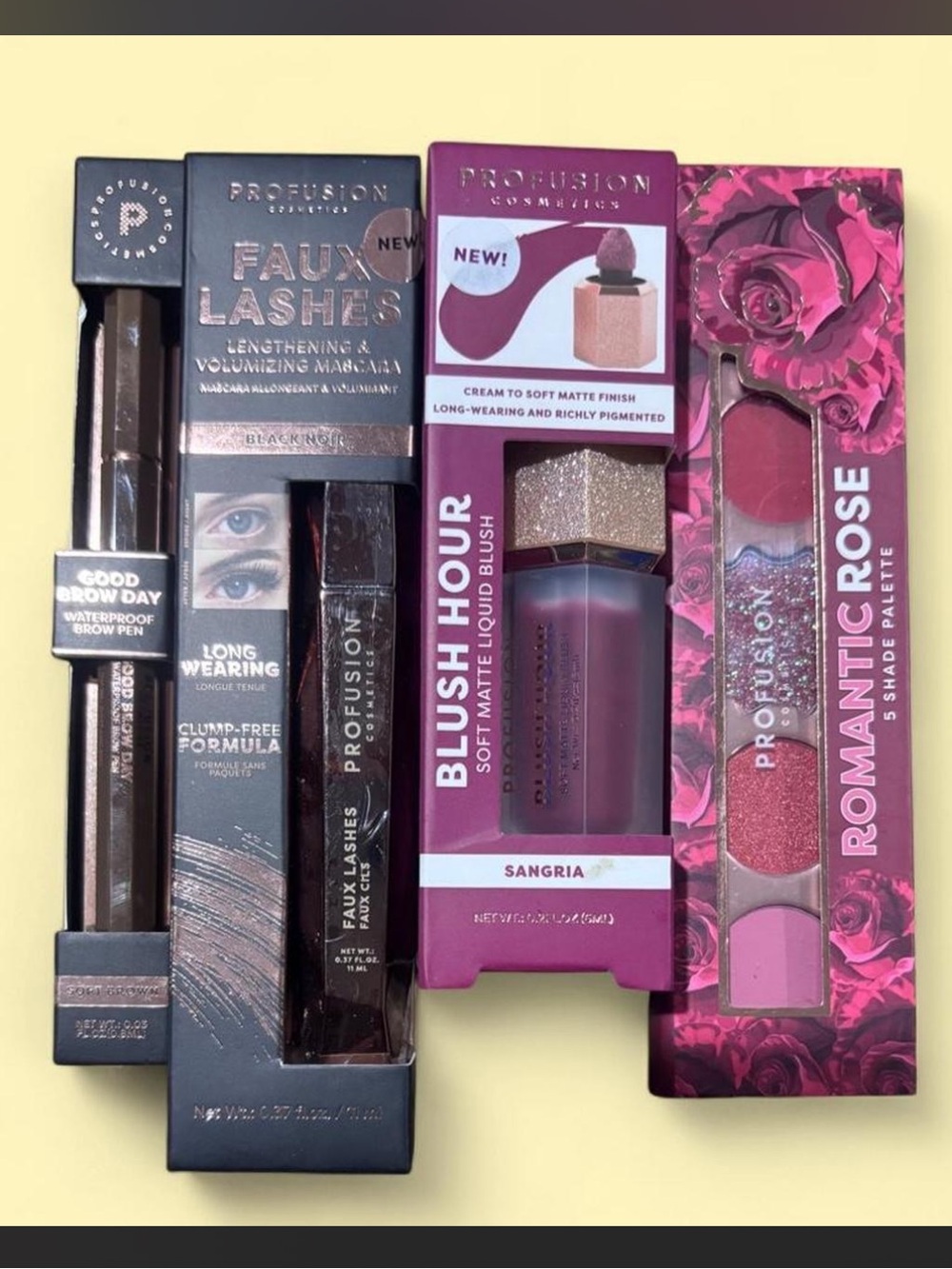 Profusion Cosmetics Romantic Rose Makeup Set — Sangria Pink & Rose Tones